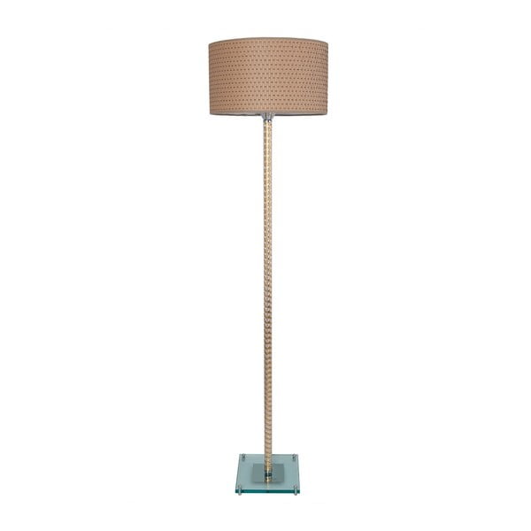 Свободностояща лампа с бежов абажур и стойка в златист цвят Meria - Unknown