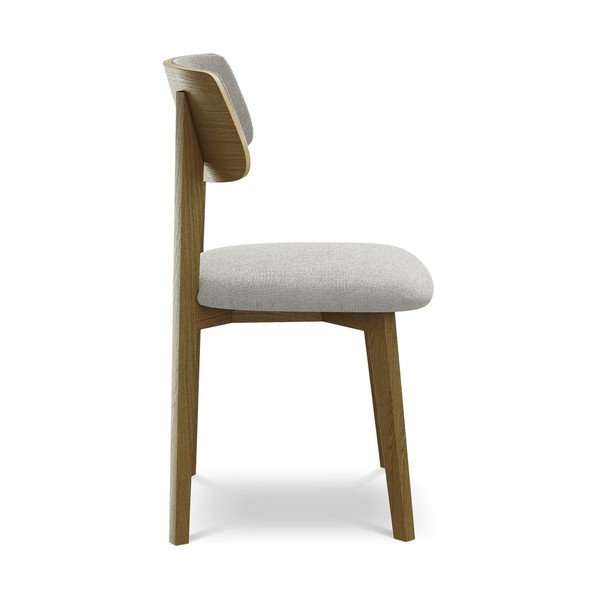 Светлосив трапезен стол от масивна дървесина Niu – Makamii-image-2