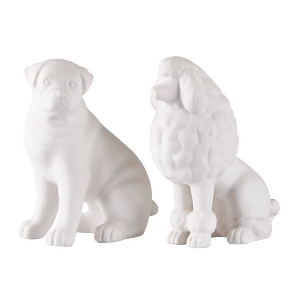 Комплект от 2 керамични декоративни статуетки Кучета - KJ Collection