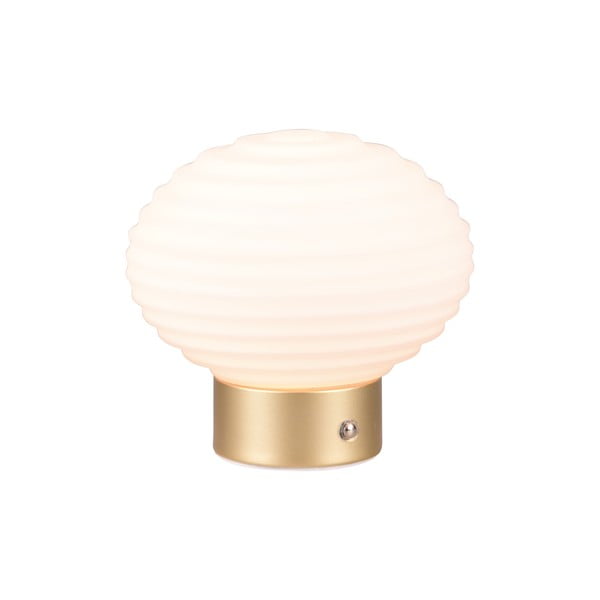 Димируема настолна LED лампа в бяло и златисто със стъклен абажур (височина 14,5 см) Earl - Reality-image-2