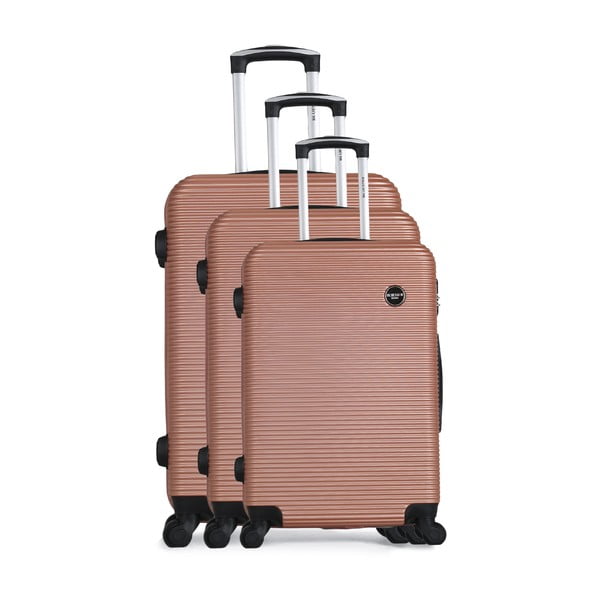 Комплект от 3 розови куфара за количка Vanity - Bluestar