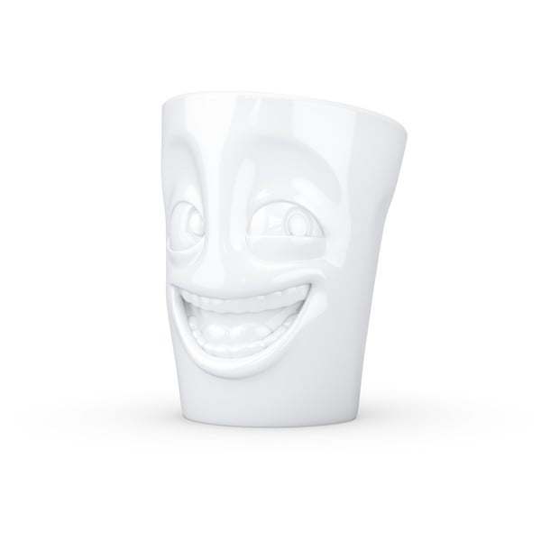 Бяла порцеланова чаша с дръжка и усмивка , обем 350 ml - 58products-image-1