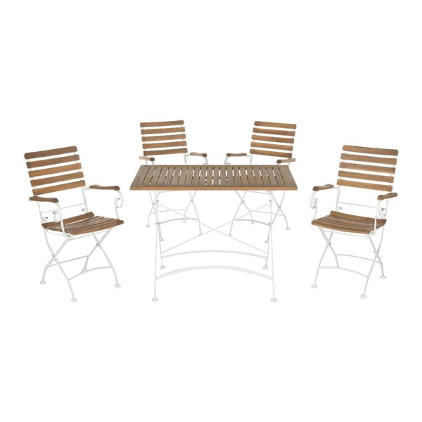 Set zahradního stolu a 4 židlí z akátového dřeva Safavieh Keira