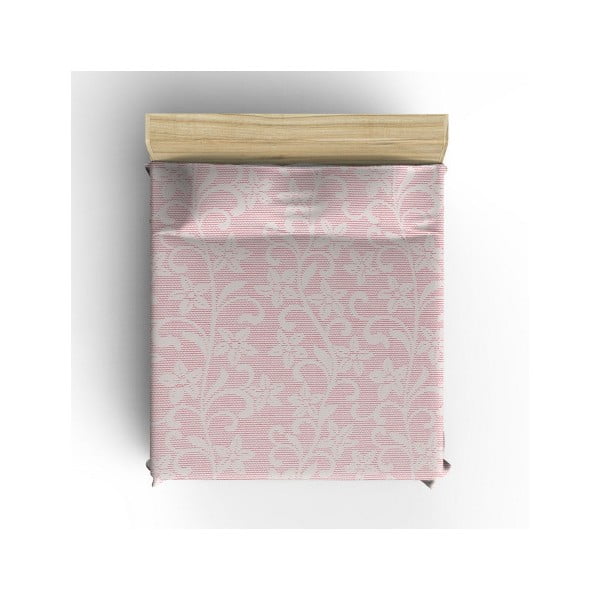 Růžový bavlněný přehoz přes postel Hutna, 200 x 220 cm