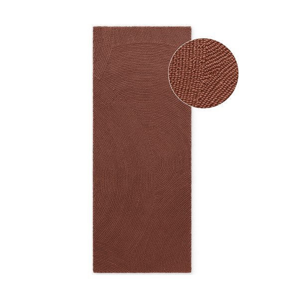 Ръчно изработена вълнена пътека в тухлен цвят 80x300 cm Calmio – Hanse Home