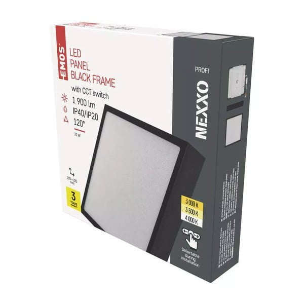 Матово черно LED осветление за таван 22,5x22,5 cm Nexxo - EMOS-image-1