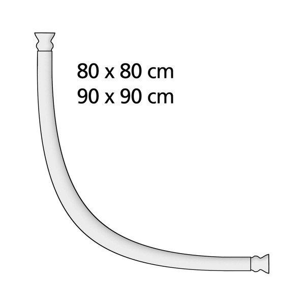 Конзола в сребрист цвят с извита форма за завеса за душ - Wenko-image-3