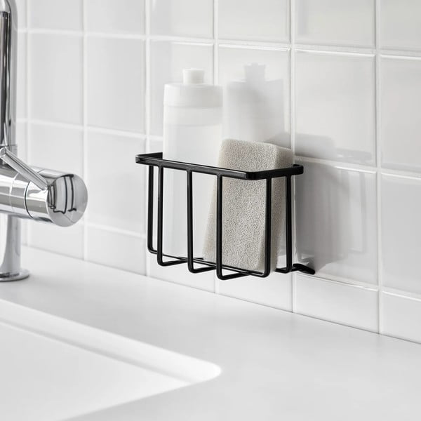 Черна метална стойка за перилни препарати без пробиване Film Hook – YAMAZAKI-image-3