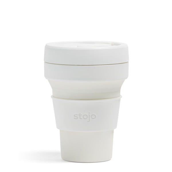 Бяла сгъваема чаша за пътуване Quartz, 355 ml Pocket Cup - Stojo