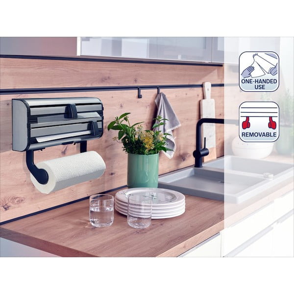 Стенна метална поставка за кухненско фолио и хартиени кърпи в сребрист цвят Parat Royal – LEIFHEIT-image-4