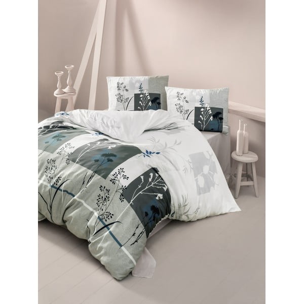 Кафяво спално бельо с чаршаф за двойно легло Erva, 200 x 220 cm - Mijolnir