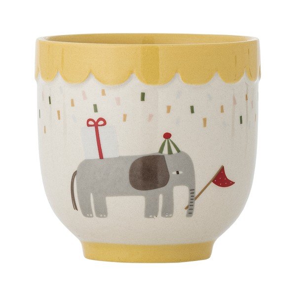 Жълта/кремава глинена детска чаша 150 ml Celebrate – Bloomingville Mini-image-2