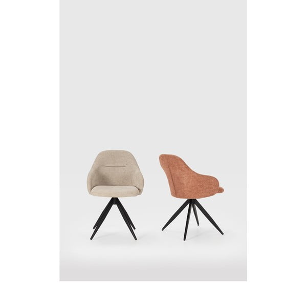 Светлокафяви тапицирани трапезни столове в комплект с подлакътници 2 бр. Tamara – Marckeric-image-1