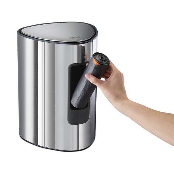 Пластмасово кошче за боклук с педал в сребрист цвят 5 l Luxe – Joseph Joseph-image-4