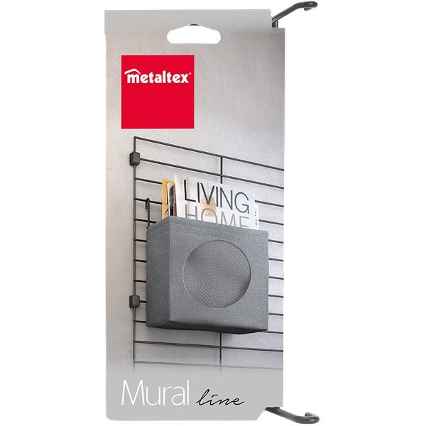 Сив текстилен компонент - кутия за съхранение 24x9 cm Mural – Metaltex-image-1