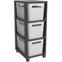 Бял/черен пластмасов подвижен рафт 30x77 cm Brisen - Rotho