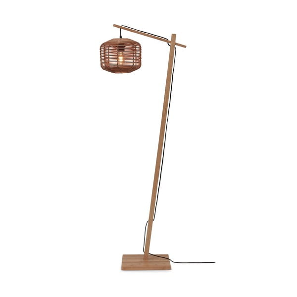 Подова лампа с абажур от ратан в естествен цвят (височина 150 см) Tanami - Good&Mojo