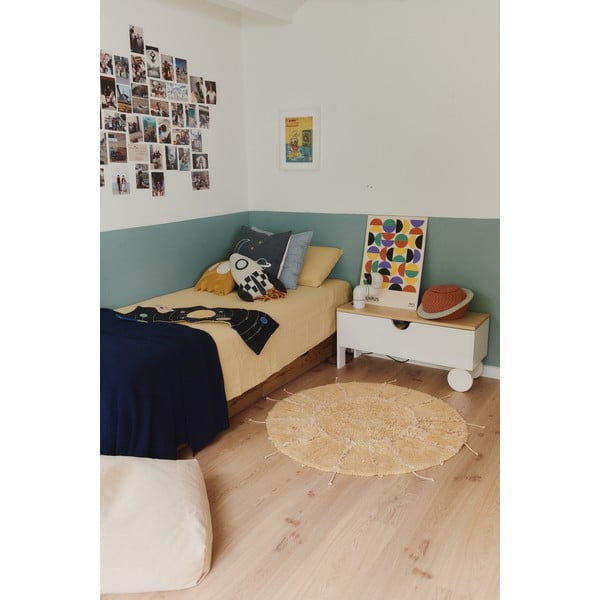 Ръчно изработен памучен кръгъл килим подходящ за пране в цвят горчица ø 100 cm Solar Multishape – Lorena Canals-image-4