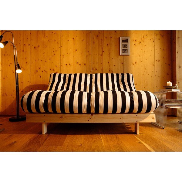 Черно-бял сгъваем диван 140 cm Roots – Karup-image-3