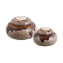 Кафяви декоративни керамични кутии за съхранение в комплект 2 бр. ø 15x8,5 cm – House Nordic