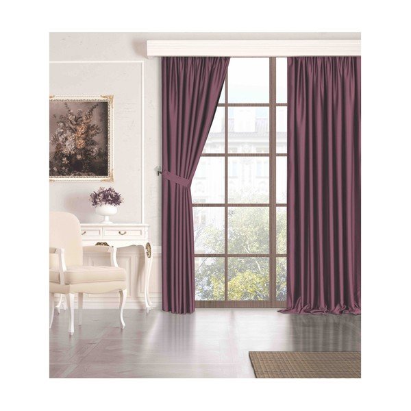Розова полузатваряща се завеса 260x100 cm - Mila Home-image-2