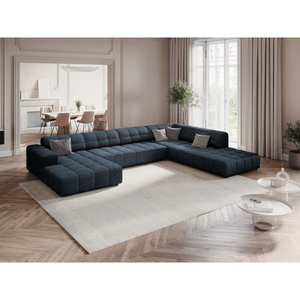 Син ъглов диван (десен ъгъл/U-образна форма) Chicago - Cosmopolitan Design-image-1