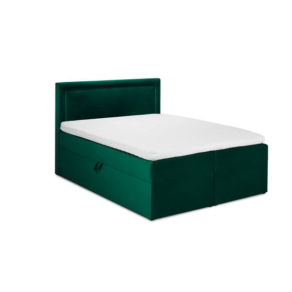 Зелено кадифено двойно легло Yucca, 180 x 200 cm - Mazzini Beds