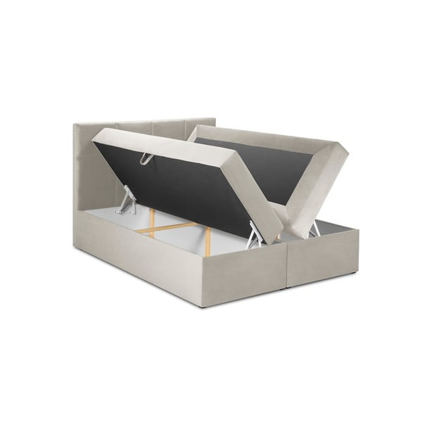 Бежово кадифено двойно легло , 160 x 200 cm Mimicry - Mazzini Beds-image-3