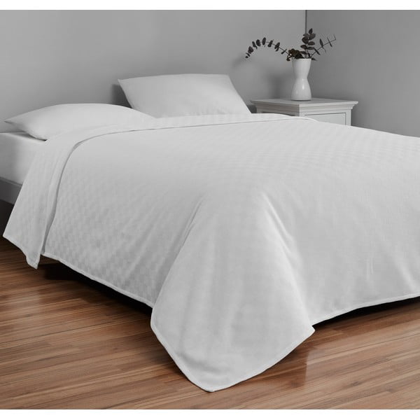 Бяла памучна покривка за двойно легло 200x230 cm Plain - Mijolnir-image-1