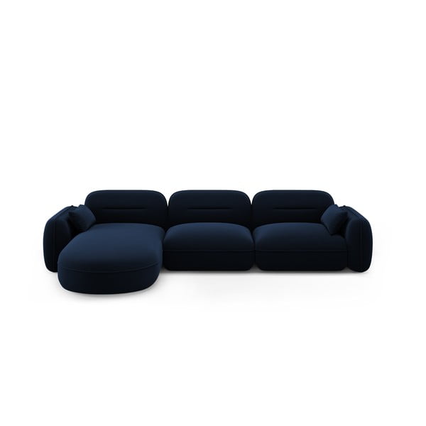 Тъмносин кадифен ъглов диван (ляв ъгъл) Audrey – Interieurs 86