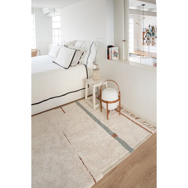 Син и кремав ръчно изработен памучен килим подходящ за пране 140x200 cm Lanes Vintage Blue – Lorena Canals-image-4