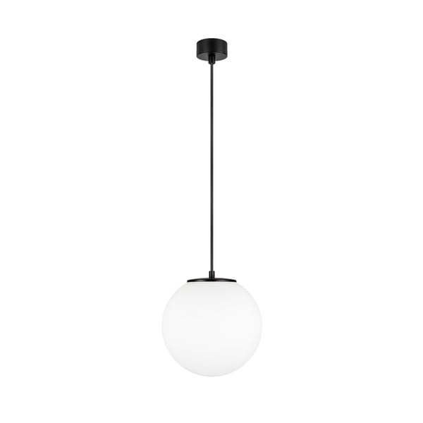 Бяла висяща лампа с черен цокъл TSUKI M, ⌀ 25 cm Tsuki - Sotto Luce