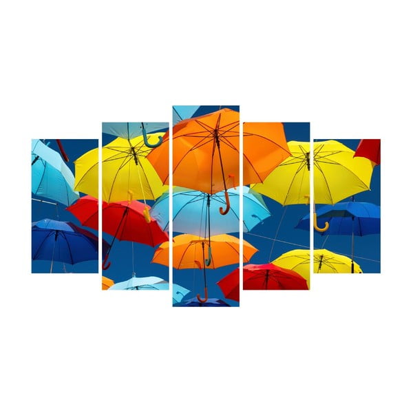 Картина от няколко части върху платно Многоцветен чадър - Unknown