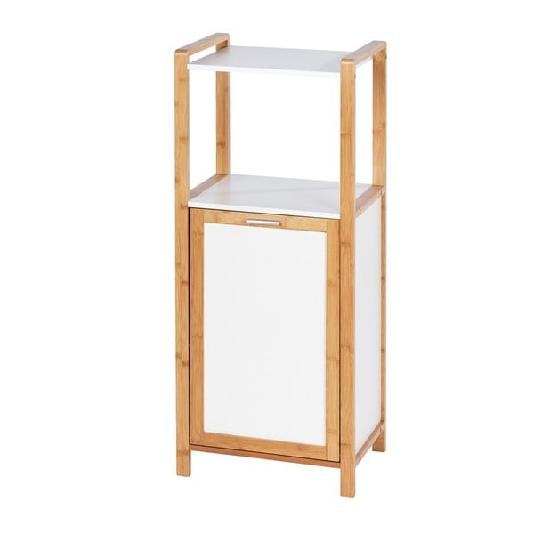 Бамбукова етажерка за баня в бял и естествен цвят 40x95 cm Finja - Wenko-image-1