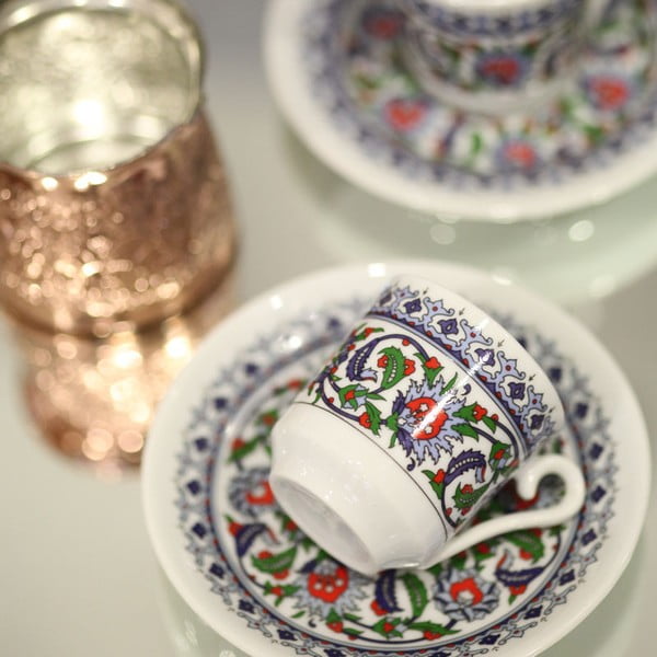 Комплект от 6 порцеланови чаши и чинии Kutahya Ornament, 50 ml - Kütahya Porselen-image-1