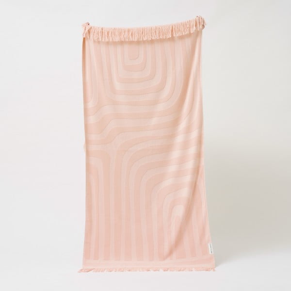 Розова памучна плажна кърпа , 160 x 90 cm Luxe - Sunnylife