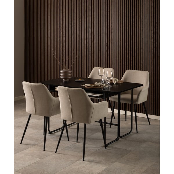 Бежови тапицирани трапезни столове в комплект с подлакътници 2 бр. Lizzy – Actona-image-1