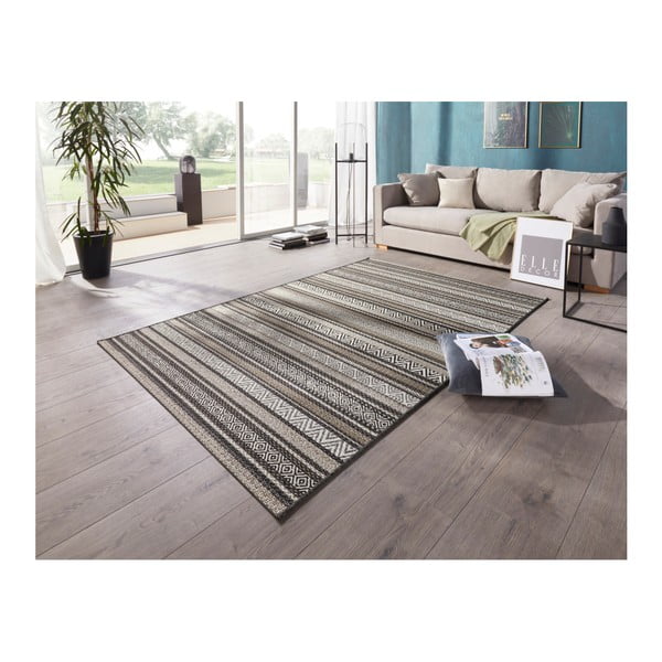 Черно-кафяв килим на открито Bloom Rodez, 80 x 150 cm - Elle Decoration-image-1