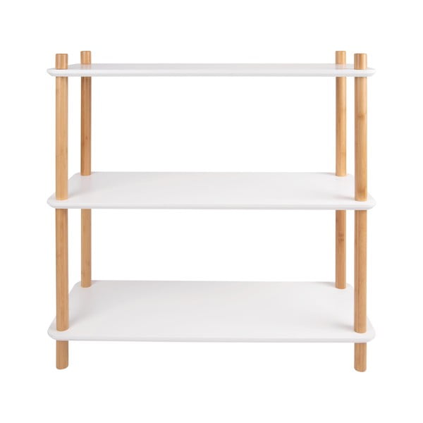Бял рафт с бамбукови крака Шкаф , 80 x 82,5 cm Simplicity - Leitmotiv