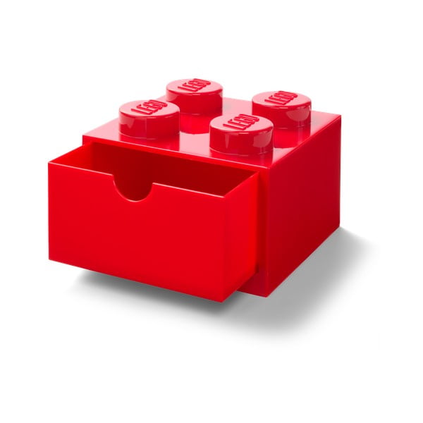 Червена кутия за бюро с чекмедже , 15 x 16 cm - LEGO®