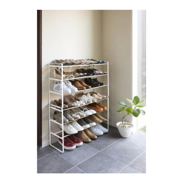 Бял регулируем рафт за обувки с 3 нива Maebashi - YAMAZAKI-image-2