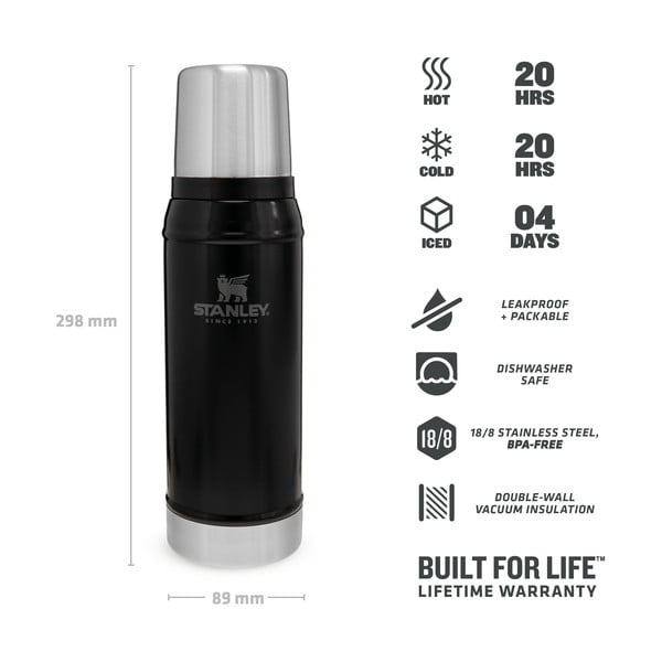 Черен термос от неръждаема стомана 750 ml Legendary Classic Black – Stanley-image-3