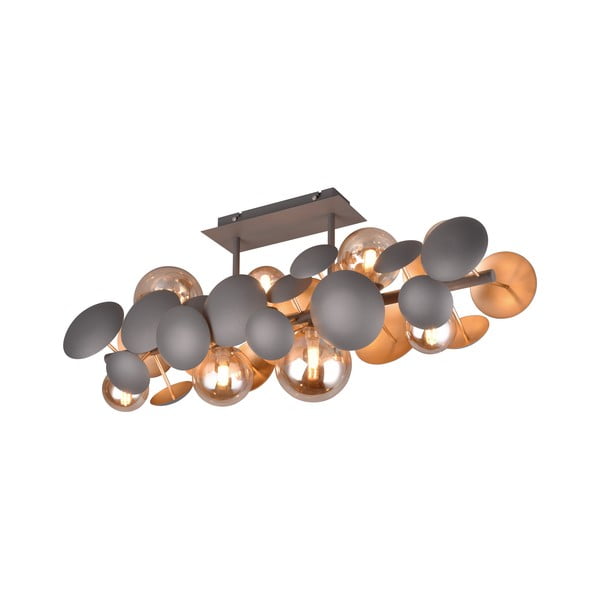 Таванна лампа със стъклен абажур в сиво-златисто 76x22 cm Bubble - Trio Select-image-1