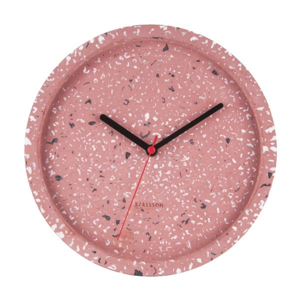 Розов стенен часовник Tom, ⌀ 26 cm - Karlsson