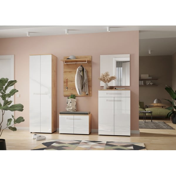 Дъбов шкаф за обувки в бял\естествен цвят Aledo - Germania-image-3