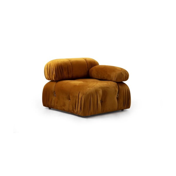 Кадифен модул за диван в цвят горчица (десен ъгъл) Bubble – Artie