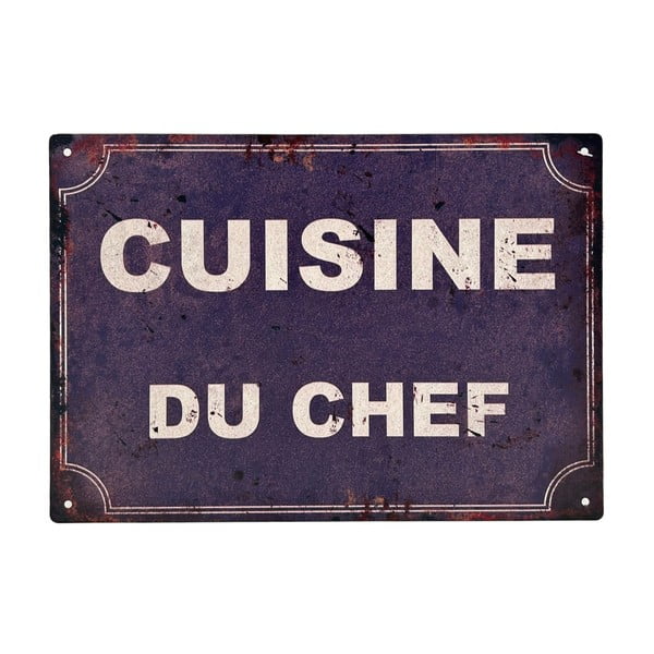Табела от метал и стъкло 30x21 cm Cuisine Du Chef - Antic Line