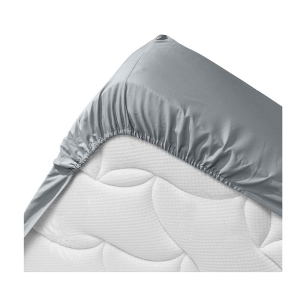 Сив еластичен чаршаф от органичен памук 160x200 cm Biolina – douceur d'intérieur-image-3