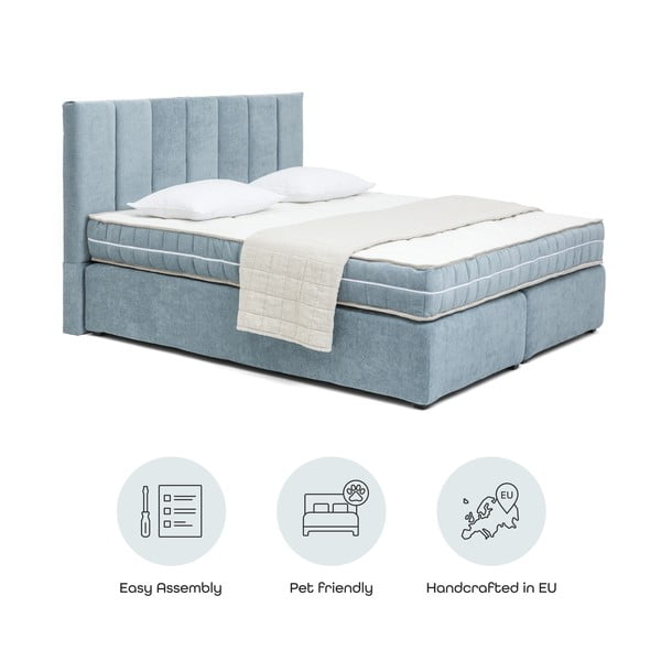 Синьо боксспринг легло 160x200 cm Olia Bold Line – Bonami Selection-image-4