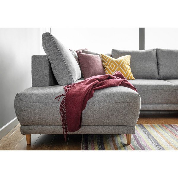 Светлосив ъглов разтегателен диван, ляв ъгъл Lovely Annie - Miuform-image-4